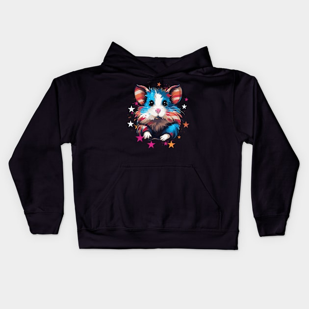 Patriotic Hamster Kids Hoodie by JH Mart